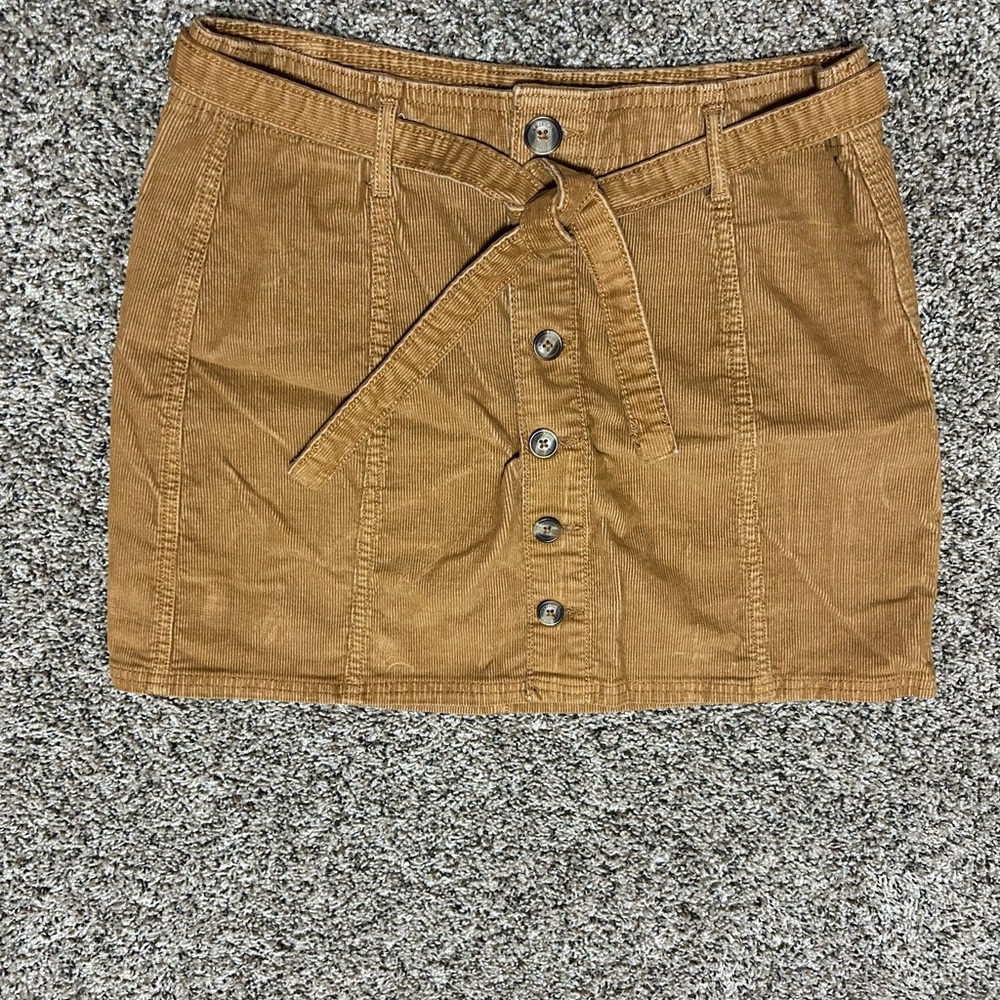 American Eagle Outfitters Tan Button-Front Mini Skirt
